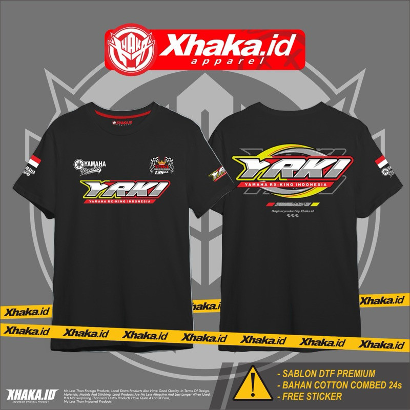 FestKaos T Shirt Kaos YRKI RX KING V2 Premium Quality By Xhaka.id Cotton Combed 24S Free Sticker