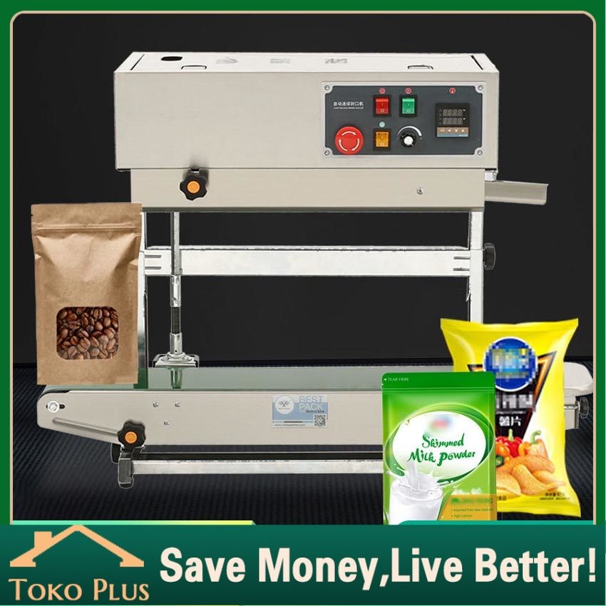 Mesin Sealer Kembung Isi Nitrogen Continuous band Sealer Press Plastik Otomatis