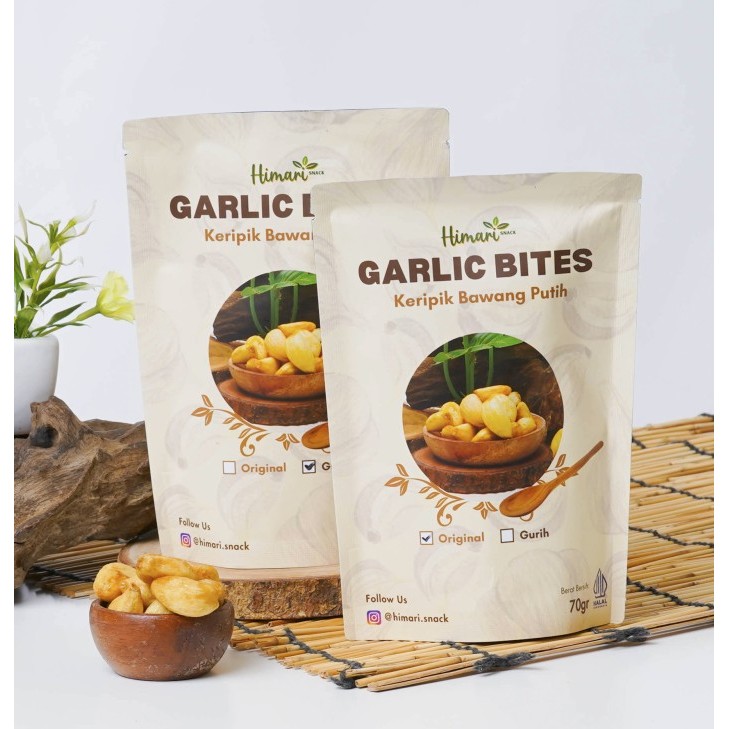 

Keripik Bawang Putih Kemasan Jar 500ml - Pouch 70gr, Gurih