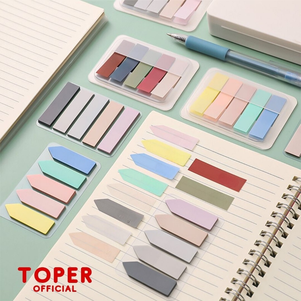 

TOPER Sticky Notes Set Isi 100 Lembar Index Mark Transparant Penanda Pembatas Buku Aesthetic Estetik Stick Note Lucu Serbaguna