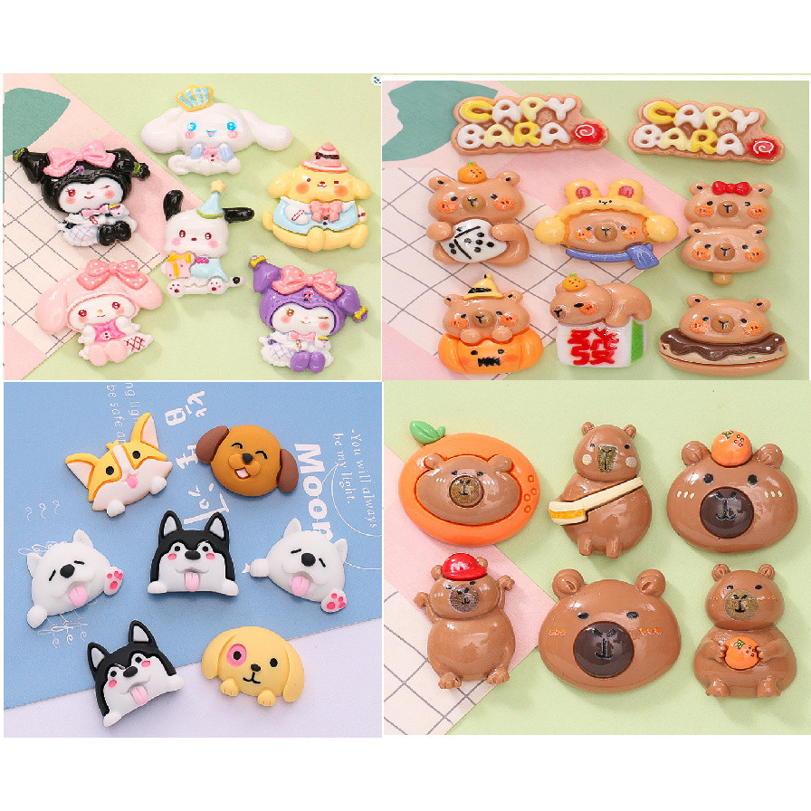

J3 Sticker 3D timbul resin DIY kreatif model Sanrio Capybara