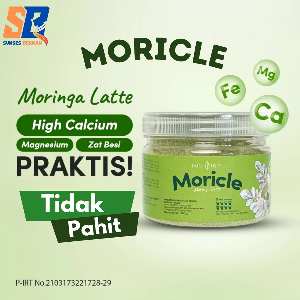 

Dari Bumi Moricle Moringa Latte Minuman Bubuk Kelor Latte 200 Gram