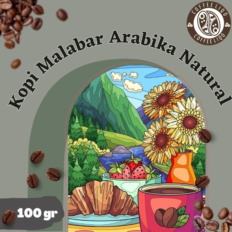 

Kopi bubuk arabika asli / kopi Arabika Malabar Bandung biji bubuk murni 100 gram