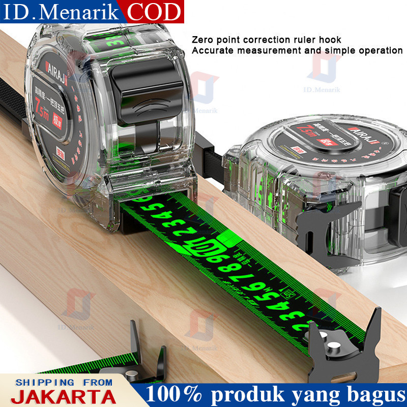 10M Meteran Pengukur Anti Karat Meteran Gulung 10/7.5/5 Meter Tahan Banting Bahan Stainless Steel Te