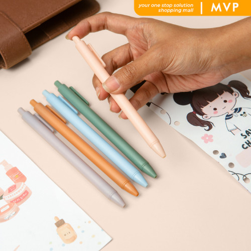 

MVP Pena Cetekan Macaroon Pulpen Warna Pastel Tinta Hitam Pulpen Gel Mekanik 0,05 mm