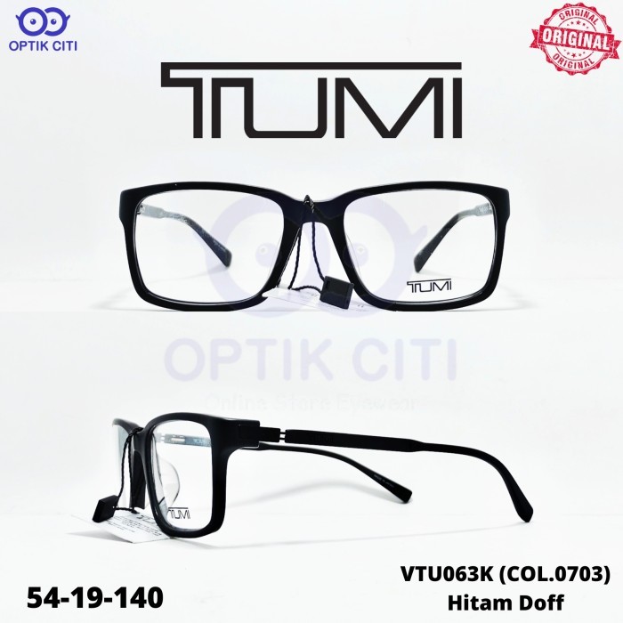 Frame Kacamata Kotak Pria Original Tumi VTU 063 Ringan - C0703
