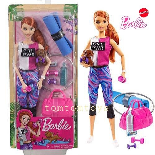 BARBIE FITNESS Doll Yoga Gym Boneka Barbie Original Kaki Tangan Tekuk