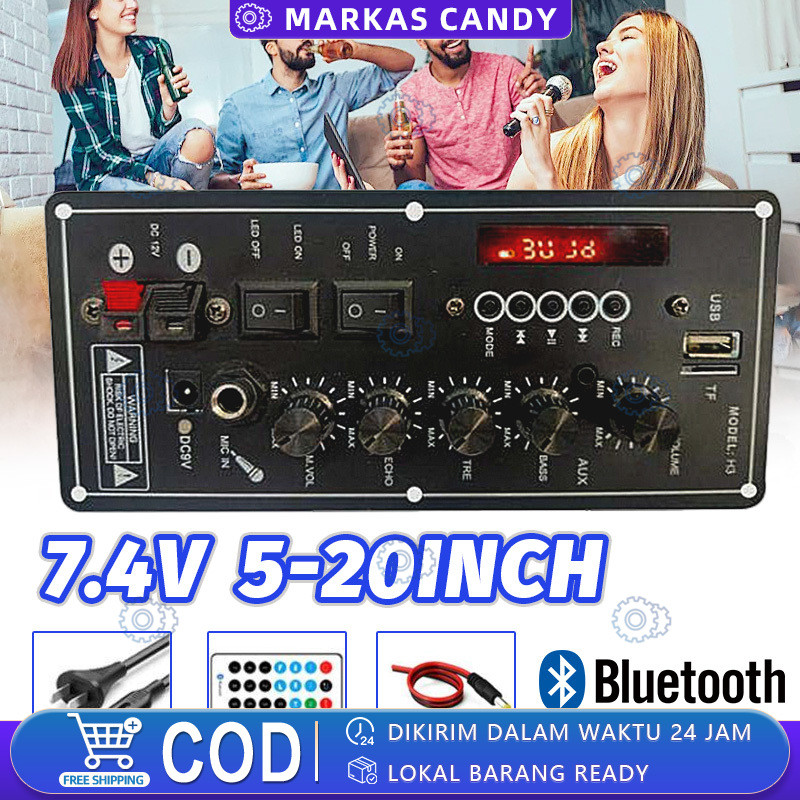 7.4V Amplifier Mobil Square Dance Audio Bluetooth Speaker Amplifier Board MP3 USB Bluetooth Module B