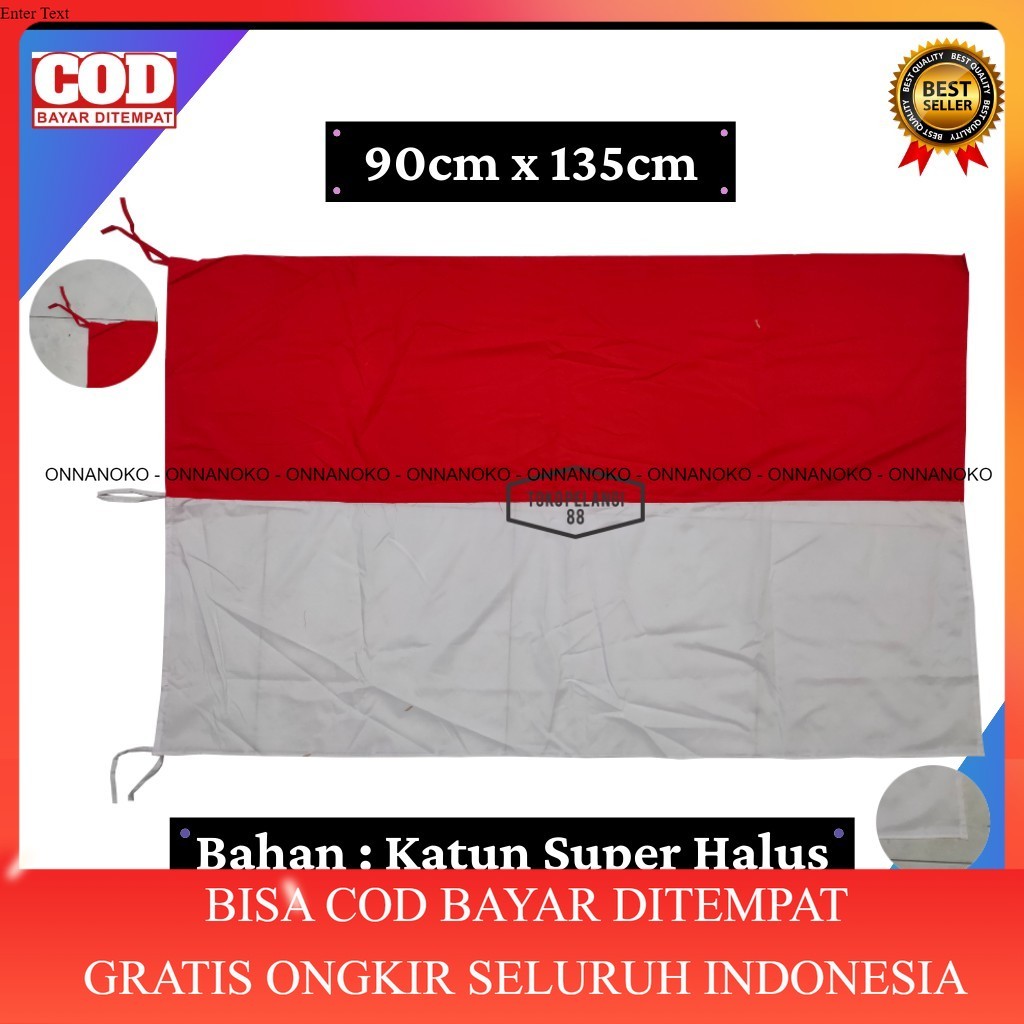 [COD] Bendera Merah Putih 90x135cm Bahan KATUN Tebal Bendera Indonesia Besar