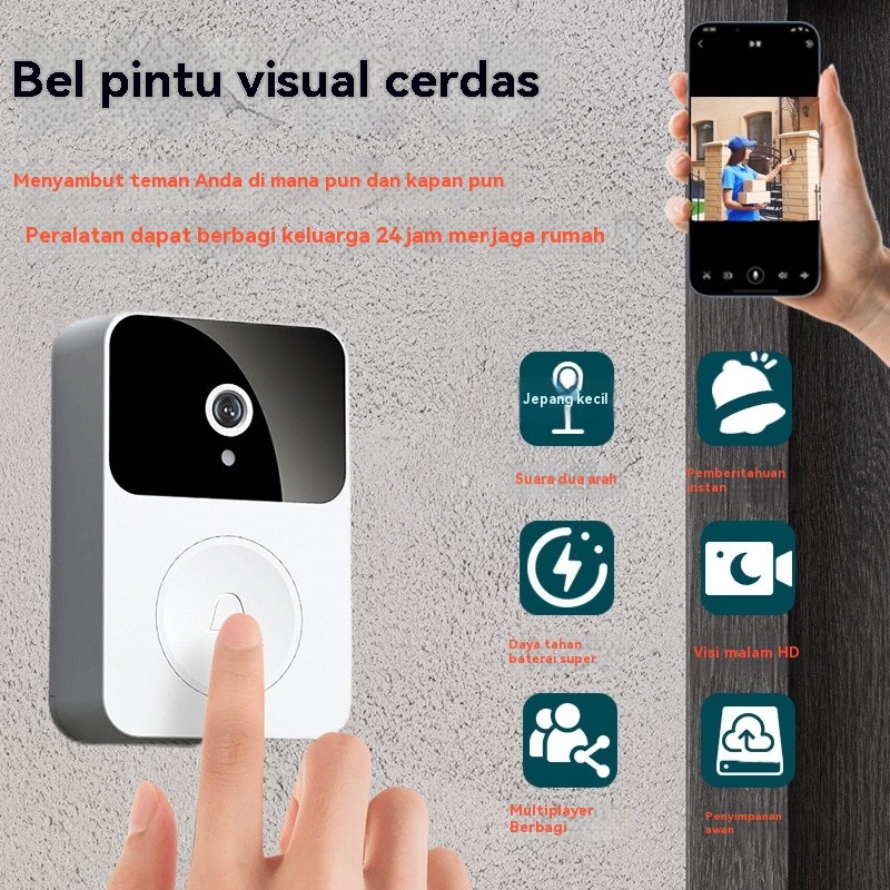 Bel pintu visual cerdas H5 nirkabel jarak jauh pemantauan rumah jarak jauh interkom suara dua arah d