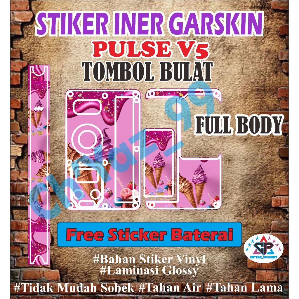 

STICKER VINYL GLOSSY PELINDUNG V5 BULAT