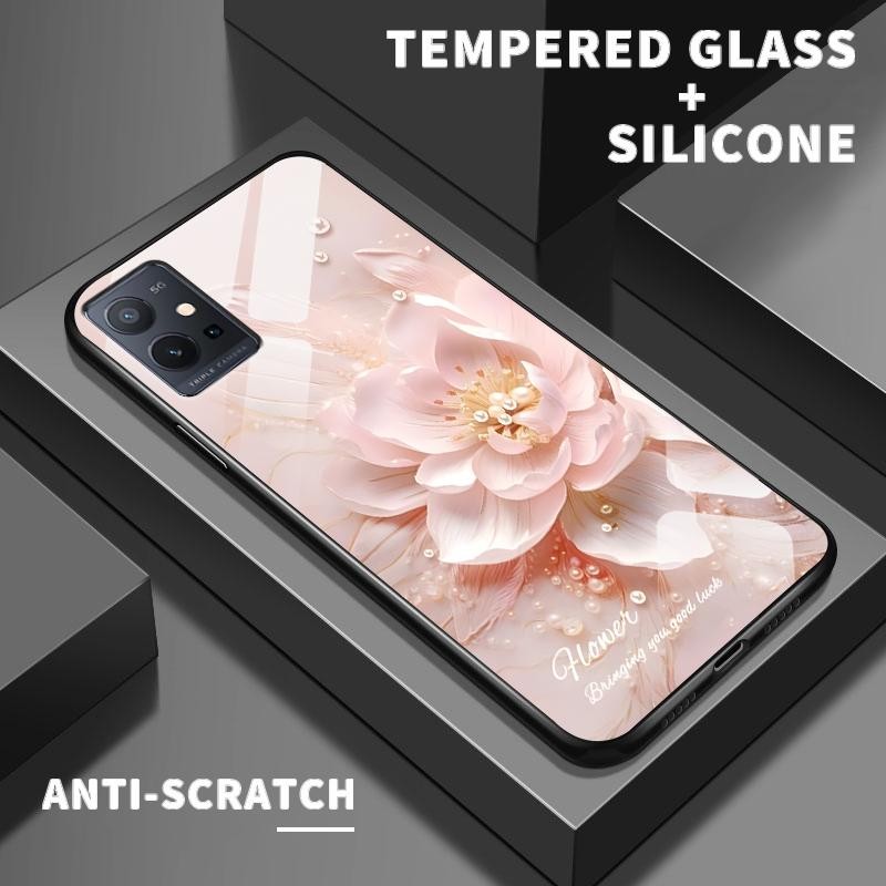 Casing Kaca forFor Vivo T1 5G T1x 4G T2 4G T3 U10 U3x U20 U3 X50 Lite Z1 Z1i Z1 Lite Z1x Z3x Z5i Sil