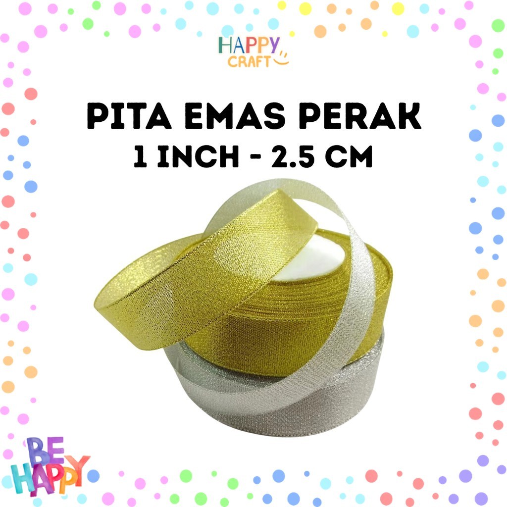 

Pita Emas Perak 1 Inch (2,5 Cm) // Pita Glitter