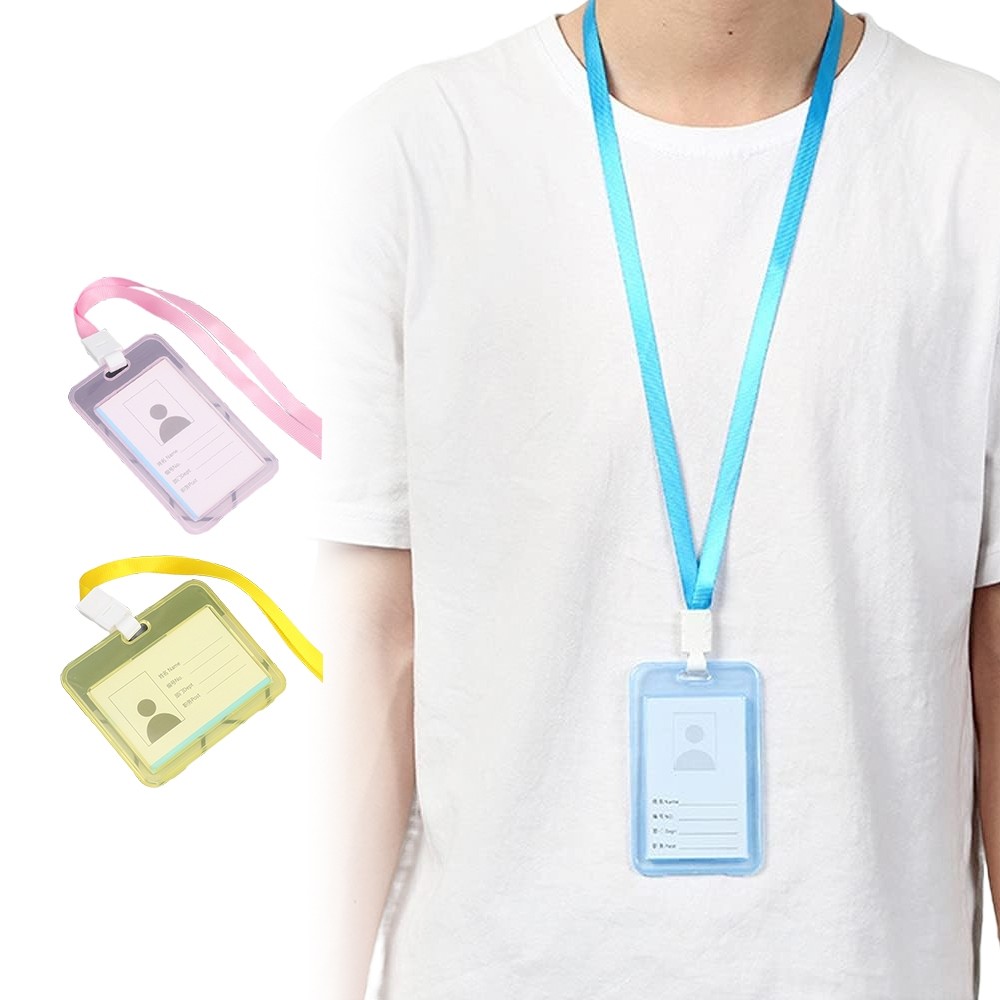 

Maolili - NAME TAG ID CARD TRANSPARAN H635 GANTUNGAN KARTU NAMA PLASTIK VERTICAL LAYARD POTRAIT MOTIF POLOS TANDA PENGENAL BENING HORIZONTAL