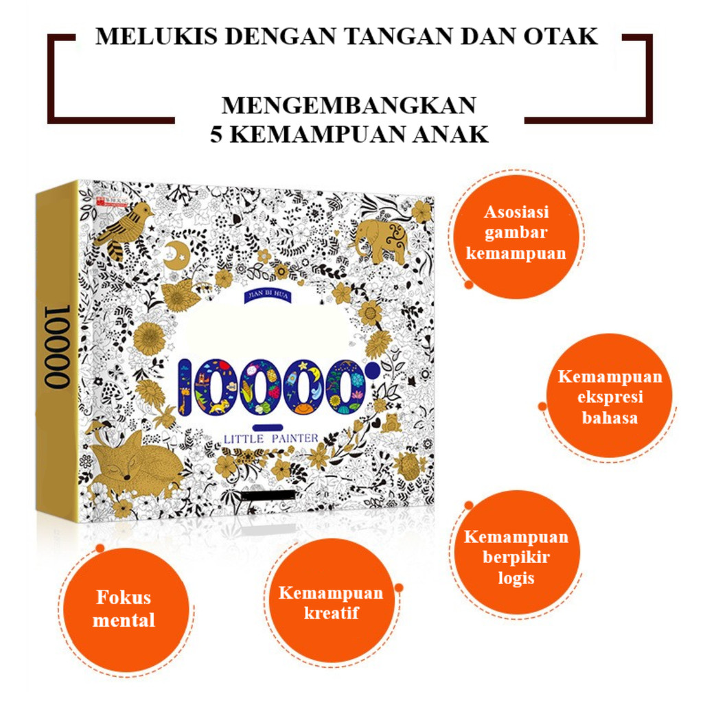 

AIO - Buku Sketsa Mewarnai 10.000 Konten - Mewarnai Sambil Belajar dan Melatih Otak Anak - Melatih Fokus Anak - Membangun Interaksi dengan Orang Tua
