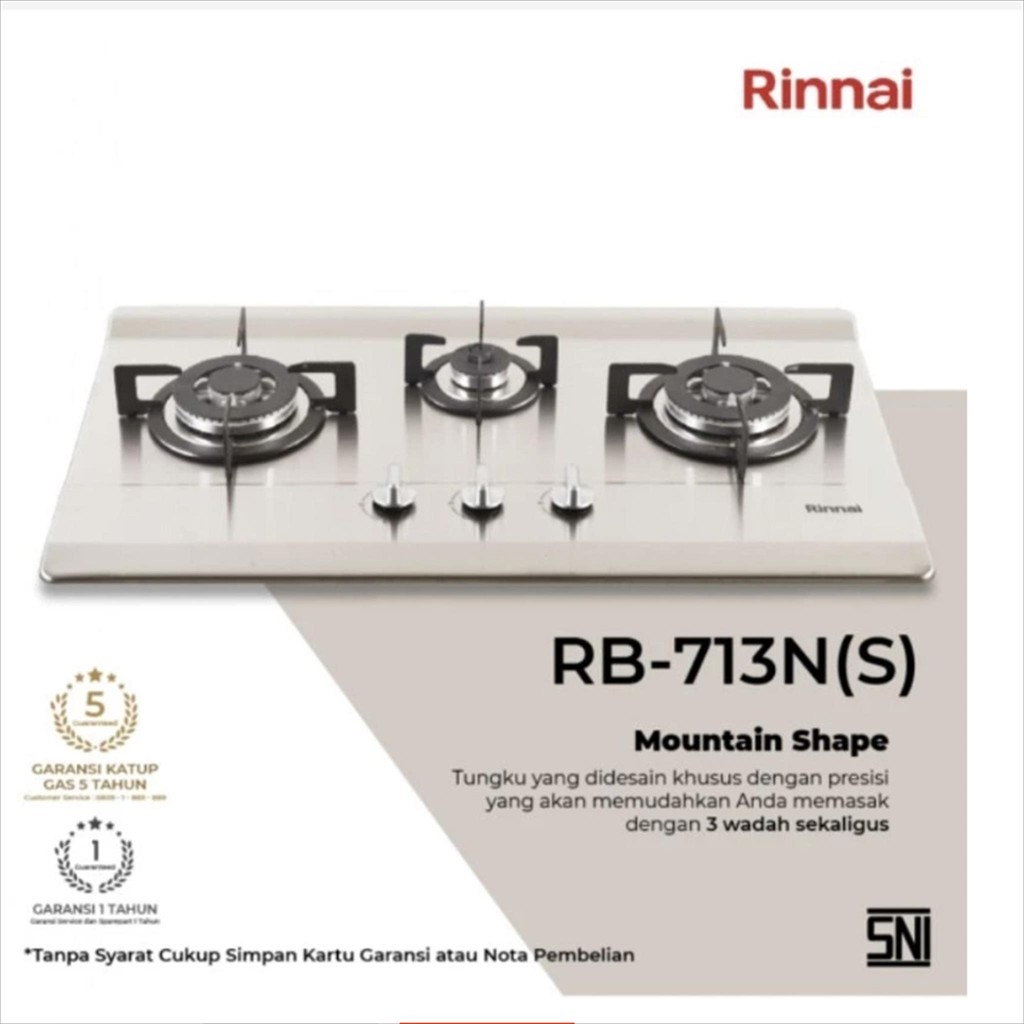 RINNAI KOMPOR TANAM 3 TUNGKU RB-713-NS