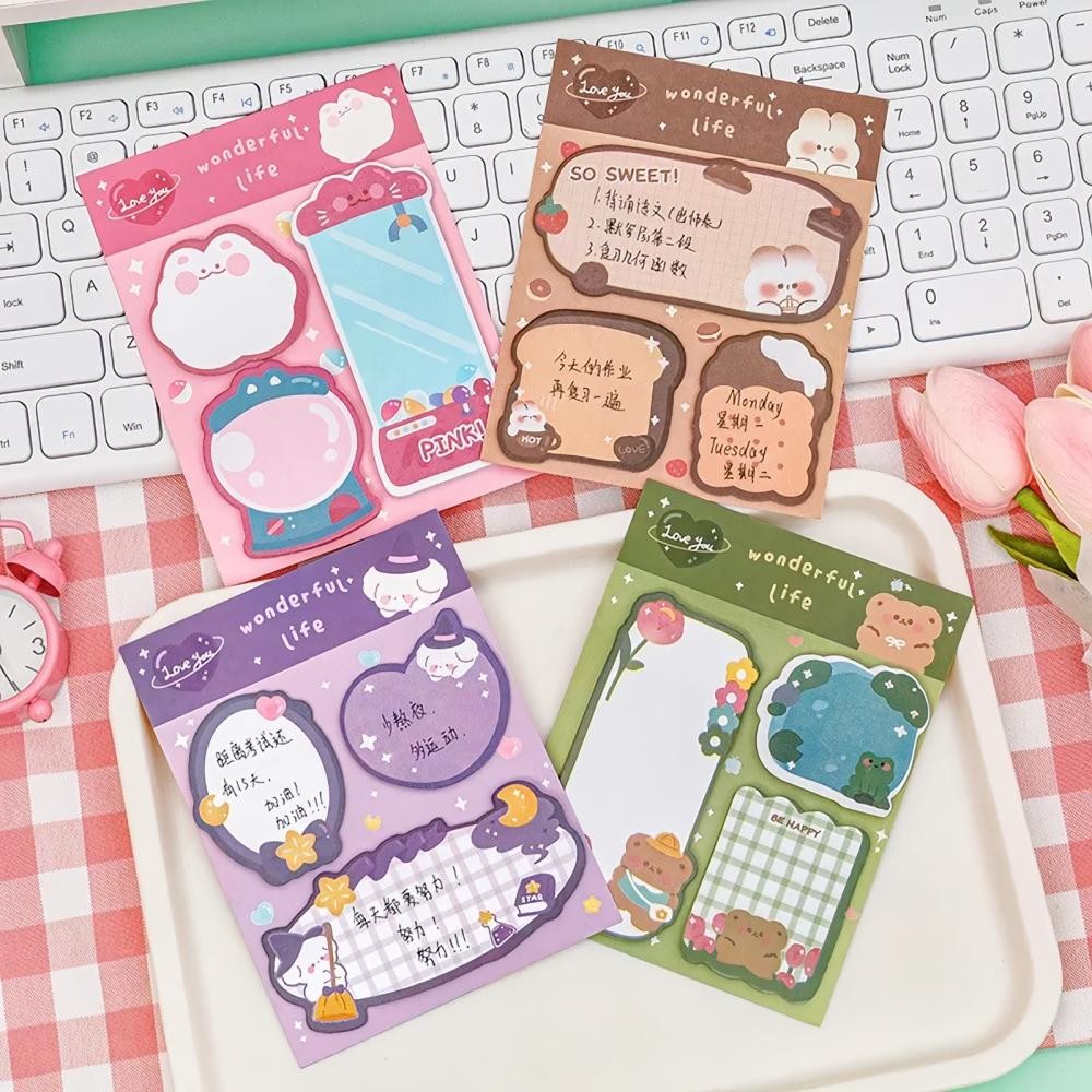 

Sticky Notes Kawai 3in1 Stick Note Memo Pad 60lembar Tempelan Kertas Pembatas Buku ATK3012
