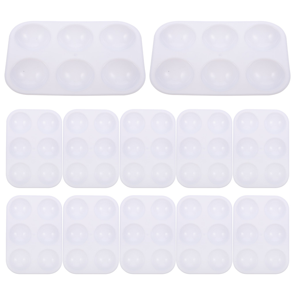 

12 Pcs Rectangle Palette Painting Supplies Lightweight Watercolor Mixing Trays Plastic Travel Child Craft Practical Color