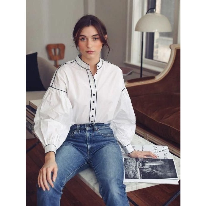 AZIZAH TOP/BAJU WANITA/KEMEJA TANGAN BALON/HIJAB STYLE/KOREAN REMAJA CASUAL