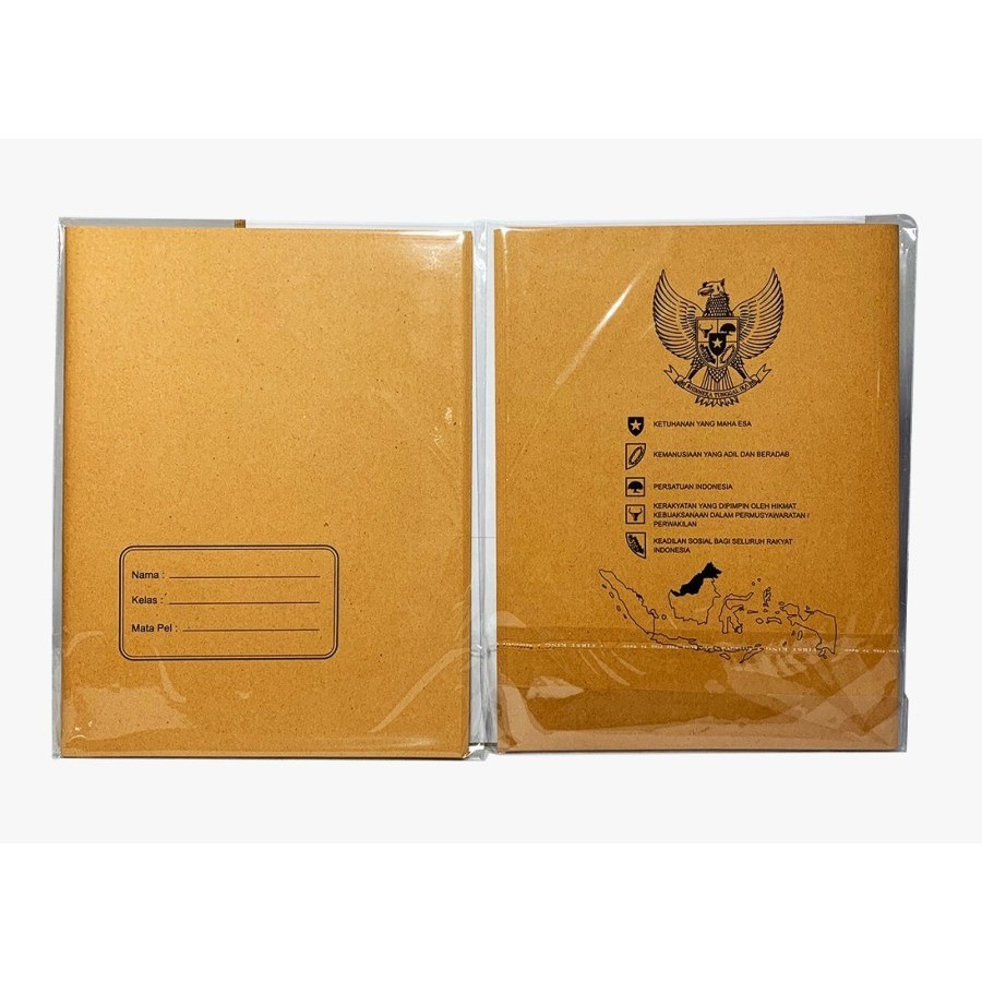 

Sampul Buku Coklat Isi 20 Lembar/ pack ukuran Kwarto dan Maxi Kertas Sampul Buku
