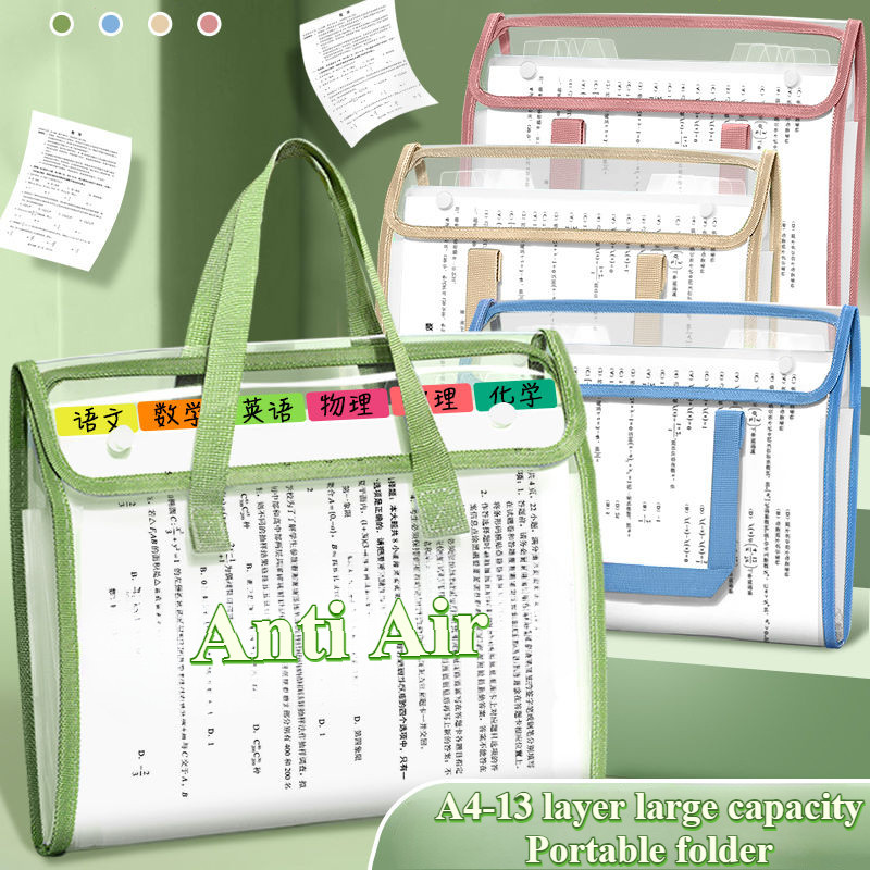 

13 Sekat Transparan File Folder Document Bag / A4 Transparan File Folder Document Bag / Folder Bag 13 Sekat / Warna Transparan Anti Air