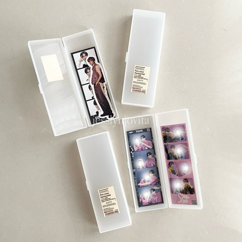 

[ STOCK] Box Polypropylene PP Storage Pencil Case / Tempat Pensil / Kotak Photo Strip Photostrip Photoism / Life4Cuts MujiCO