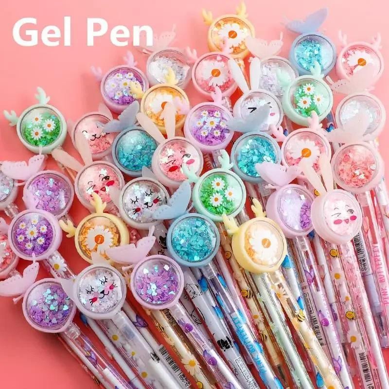 

Cute Cartoon Butterfly Bunny Fawn Daisy Signature Pen Black Ink Gel Pen kawaii school supplies For Students Gifts for boys girls