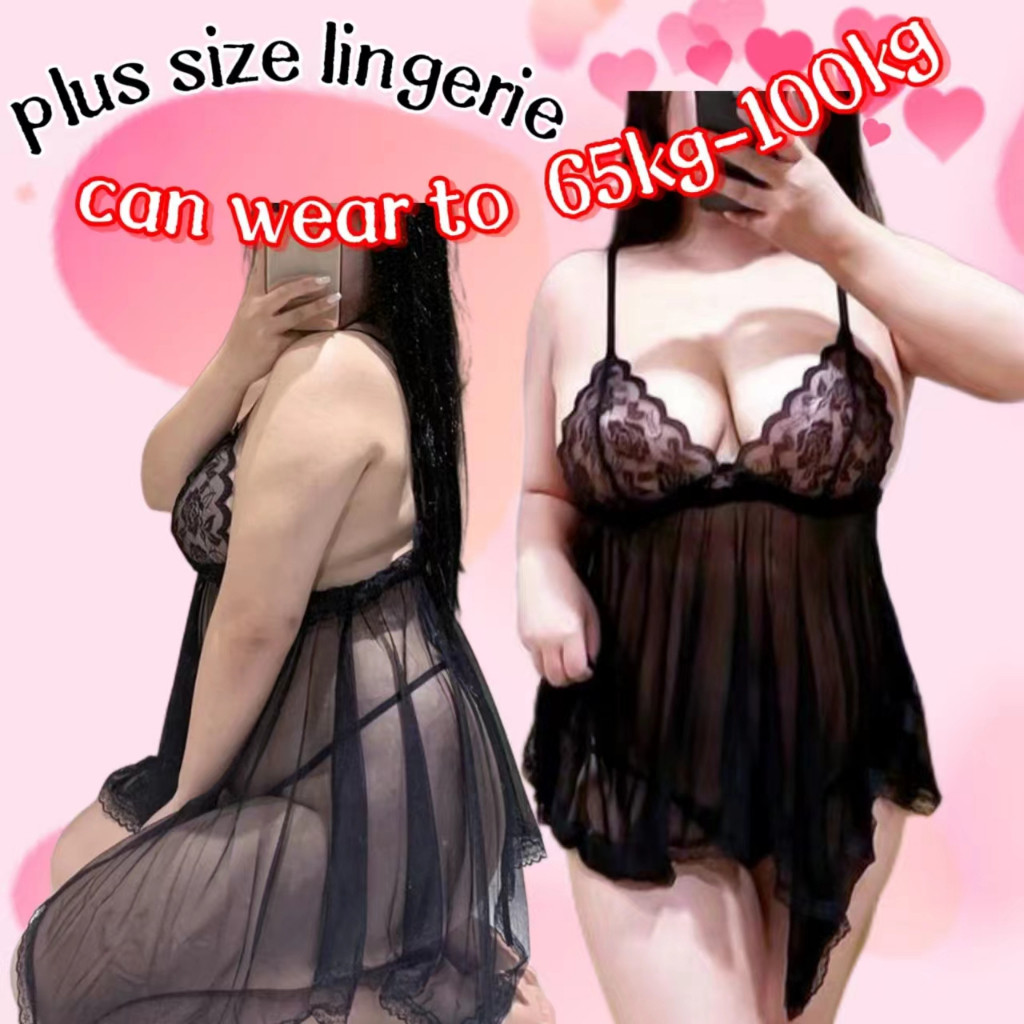 Berkualitas! lingerie jumbo baju tidur jumbo transparan Bigsize Baju tidur sexy wanita Sexy lingerie