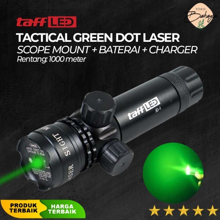 Tactical Green Dot Laser Scope Mount+Baterai+Charger - TaffLED toko medan amplas