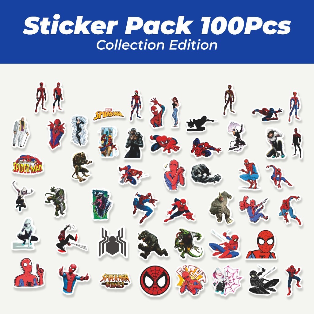 

Hot Sticker Kartun Spider Man The Animated Series Lucu Anti Air Stikers Berperekat Waterproof Sticker Decal Buat Motor Helm Buku Journal Koper Casing HP Laptop Botol Minum