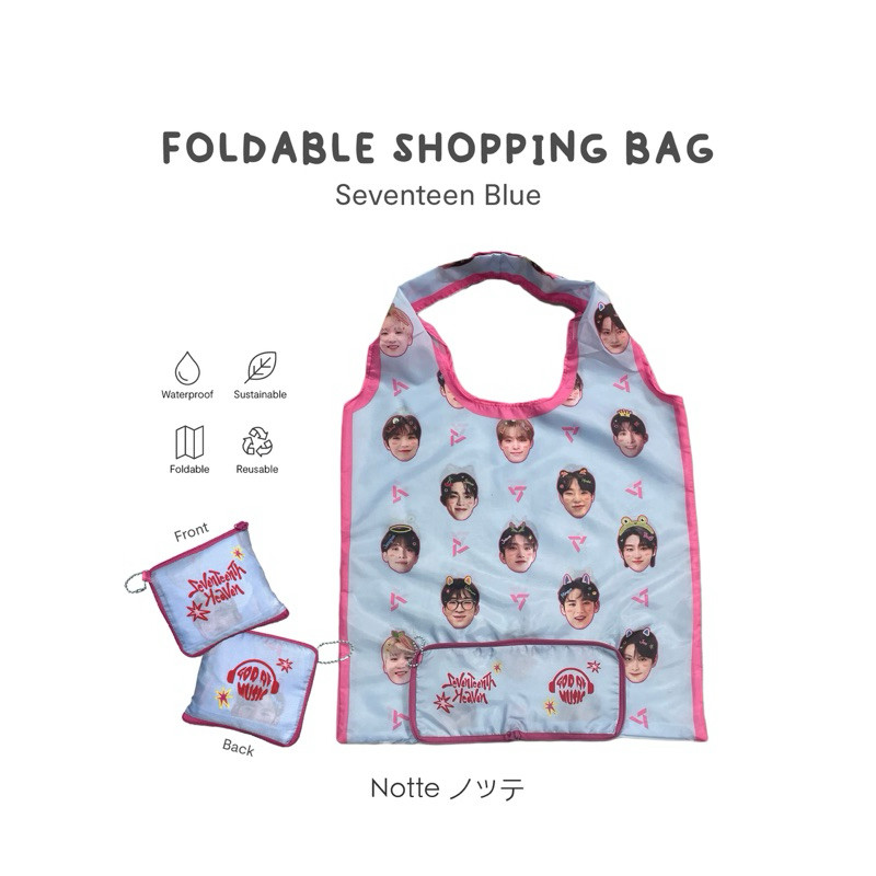 NA66 NOTTE - Tas Belanja Lipat Seventeen NCT BTS BT21 TRUZ Kpop / Shopping Bag Lipat Wanita Waterpro