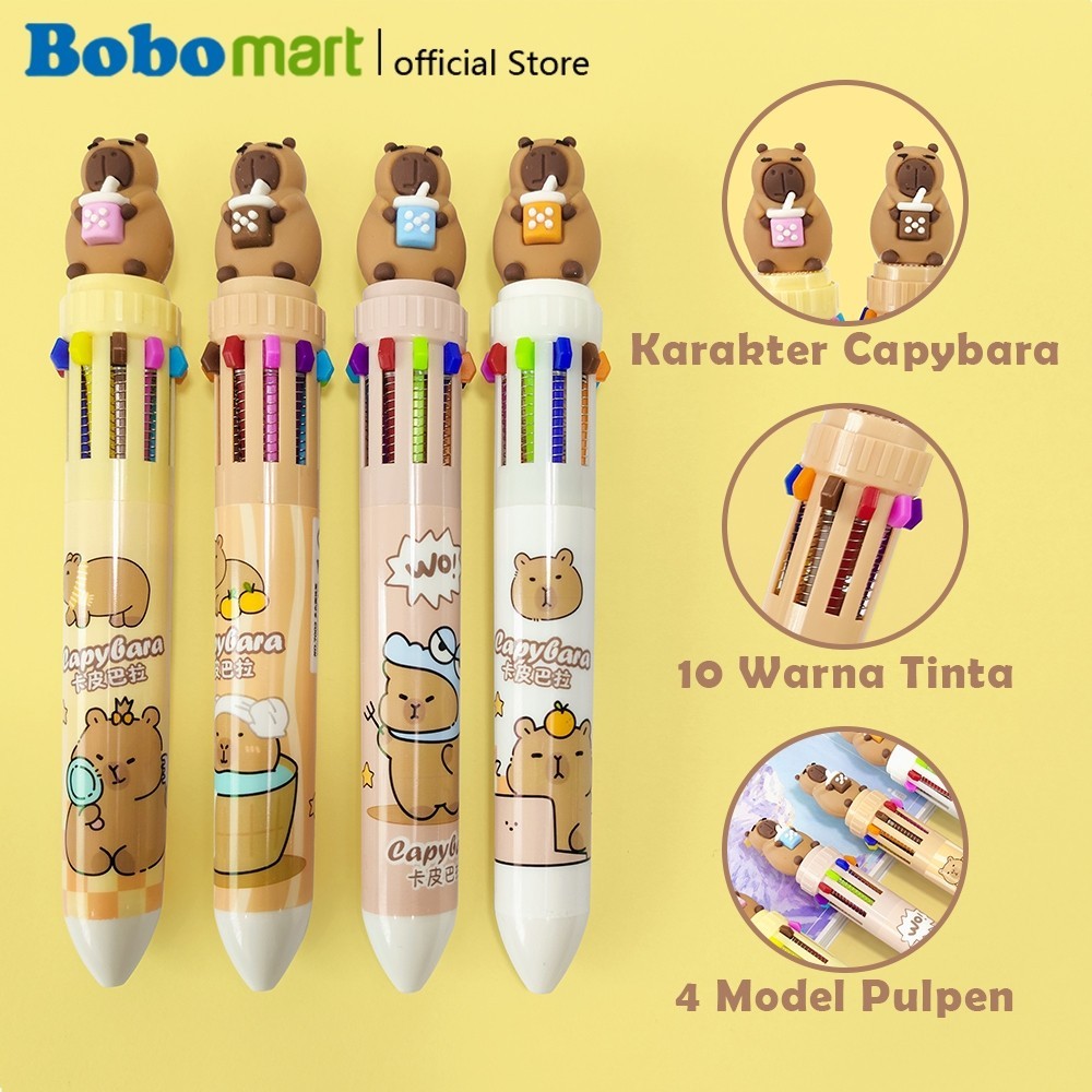 

BOBOMART Ball Pen Pulpen Pena Kapcat GP-7002 Capybara 0.5 mm 10 Warna Colors