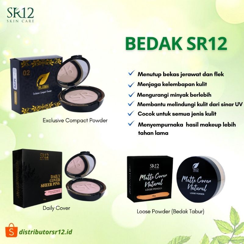 

ASLI 100% Bedak SR12 Compact Powder Tidak Mudah Luntur Whitening dan Glowing