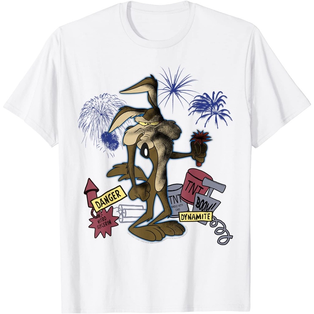 COD Baju Kaos Looney Tunes Wile E. Coyote TNT Portrait T-Shirt Lembut Tebal Premium