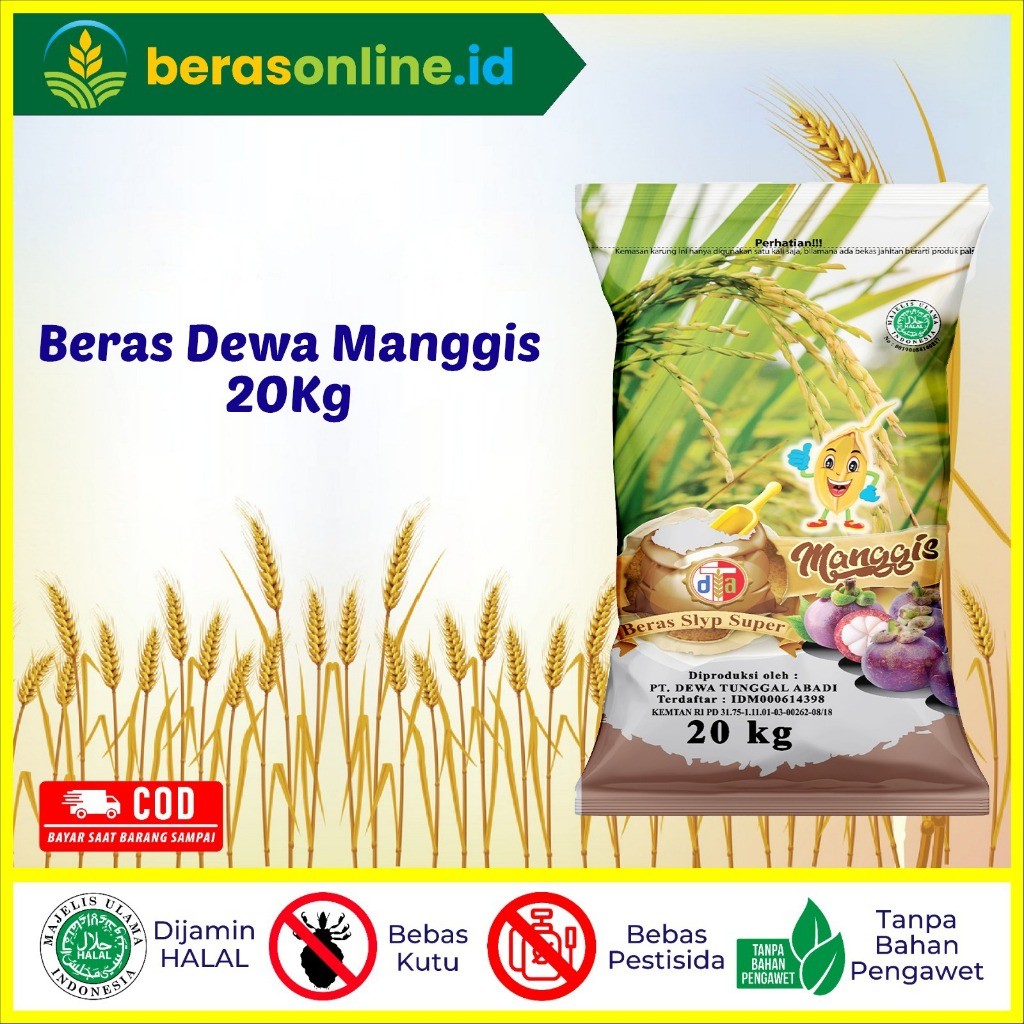 

Beras Online - Beras 20Kg Dewa Manggis