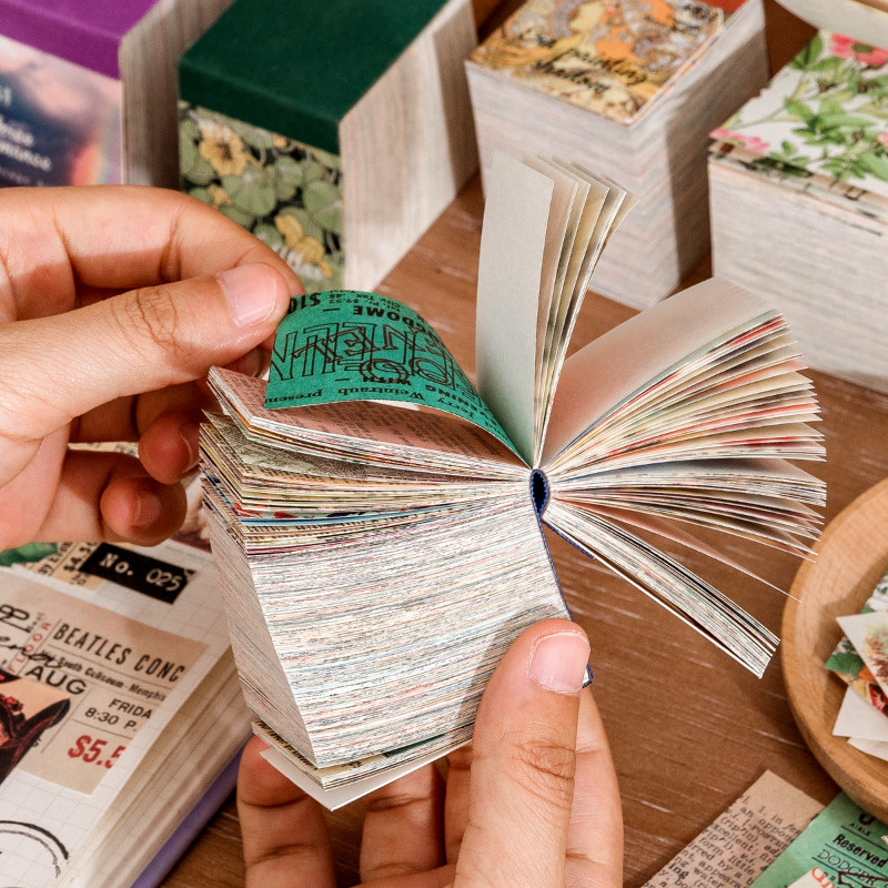 

JIANQI 400 pcs Craft Vintage Scrapbooking Paper Kawaii Art Junk Journal Deco Sticker Natural Collection DIY Material Paper
