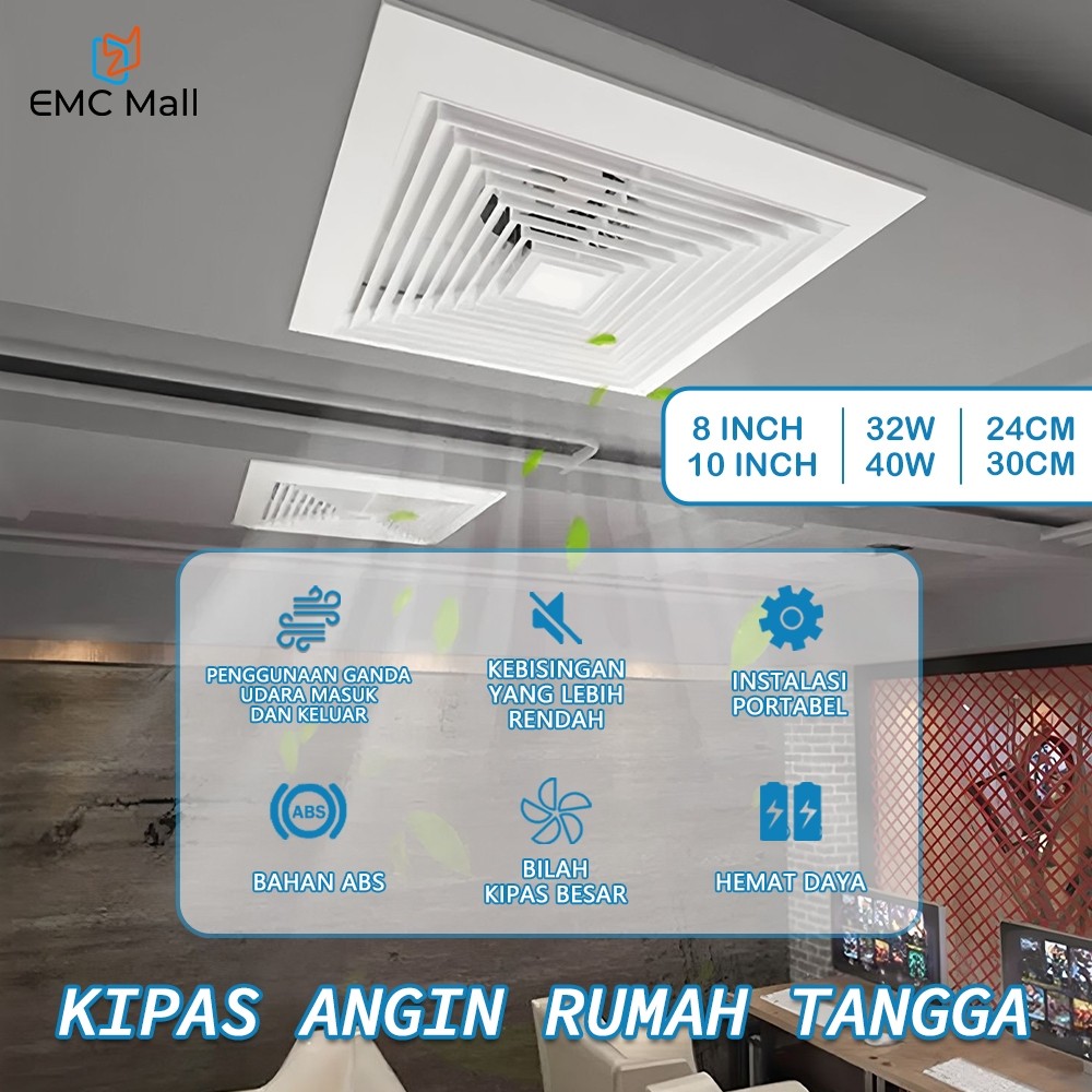 Exhaust Fan 8 inch / 10 inch Kipas Angin Hexos Plafon Dak