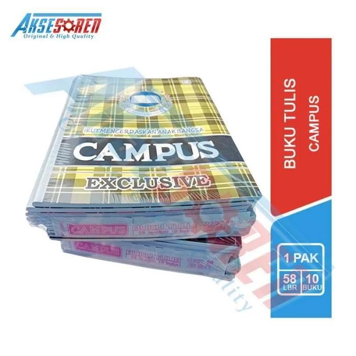 

Buku Tulis Sekolah Campus 58 Lembar 1 Pack / Catatan Kampus Kwarto A5 - 58 Lembar