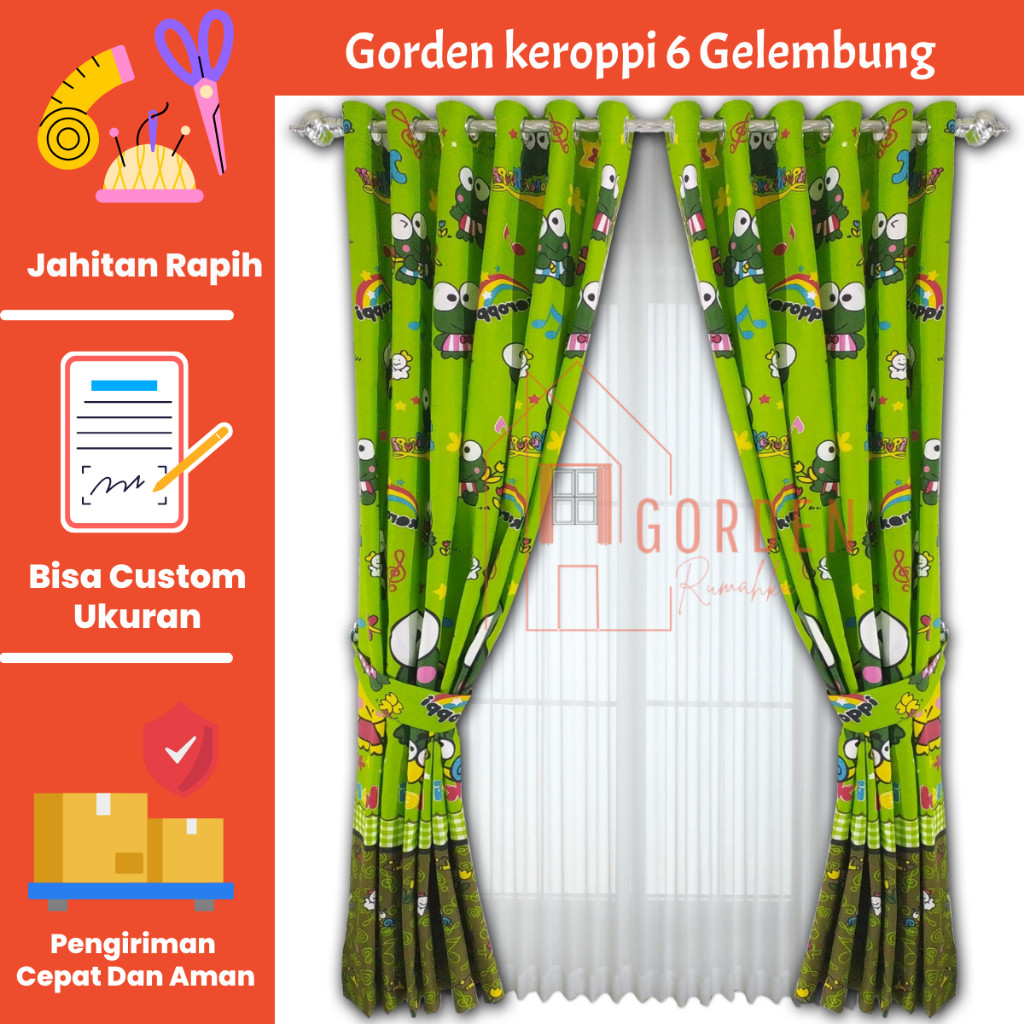 Gorden keroppi jendela pintu kamar panjang 2 meter