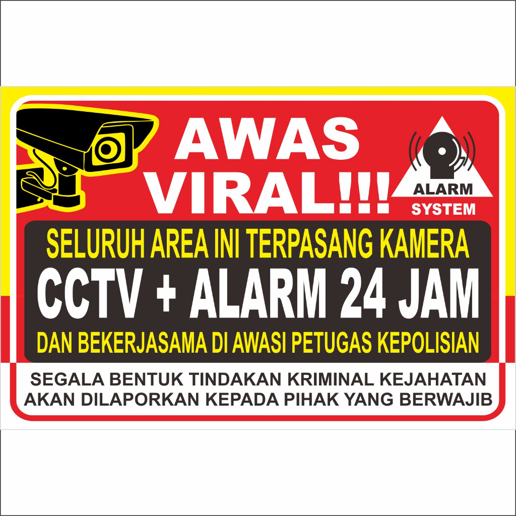 

Stiker CCTV Awas Viral Design Terbaru