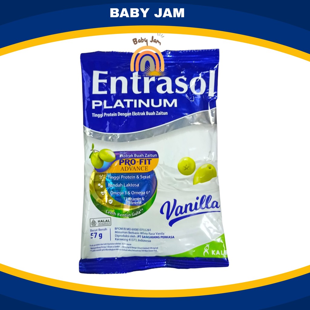 

Entrasol Platinum Susu Tulang Kemasan Sachet 57gram Untuk Tulang Lansia Susu Protein Baby Jam