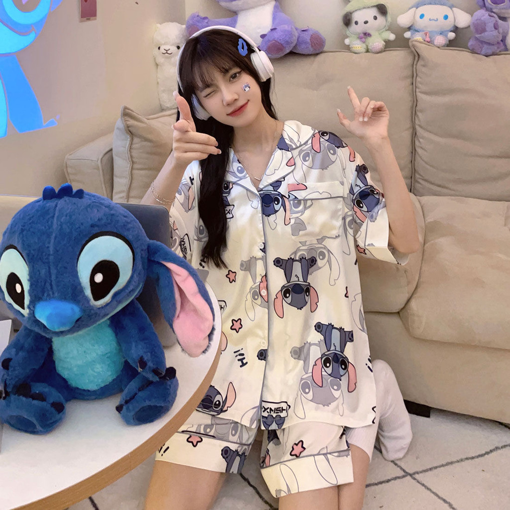 NEW ARRIVAL  SET PIYAMA SILK ICE WANITA/Set Piyama Kartun/Baju Tidur Wanita Nyaman/Baju Tidur Wanita