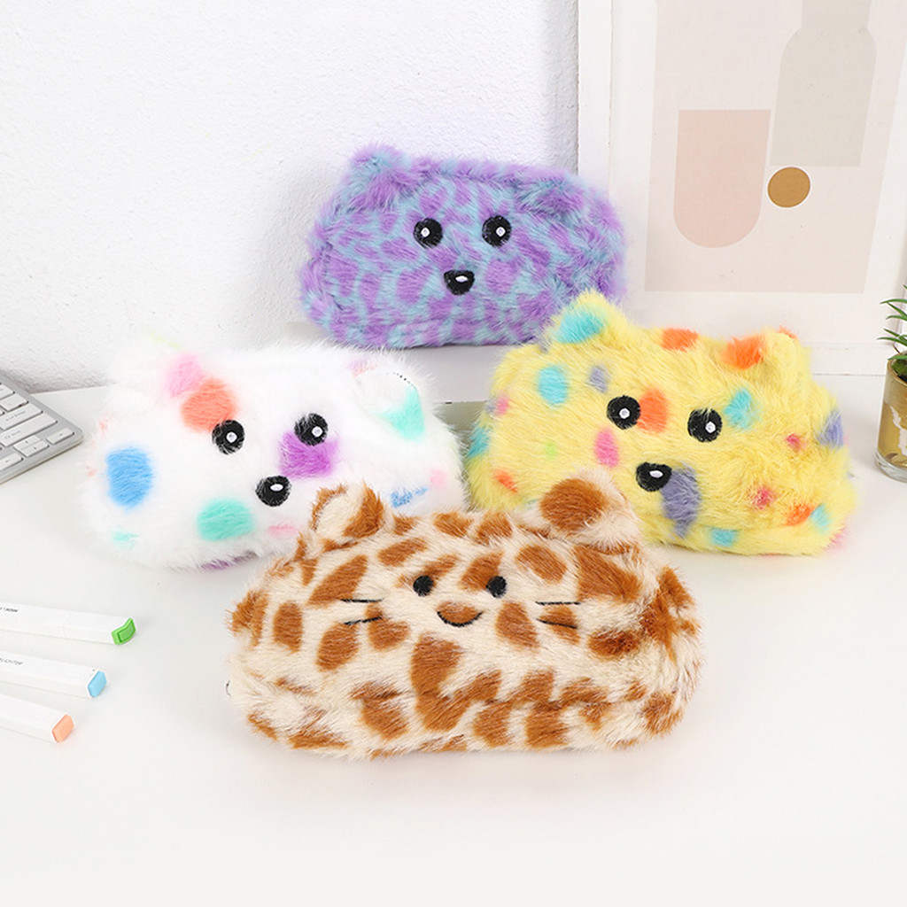 

1pc animal pencil case, soft and portable stationery storage bag, fashionable study supplies, stationery gifts for friend
