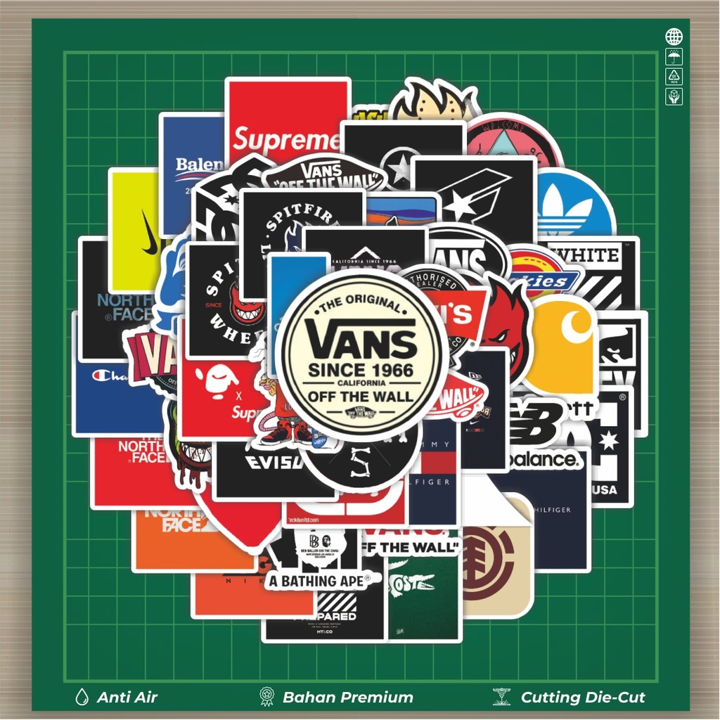 

HOT 50 PCS STIKER Stiker Random Mix Logo Brand Versi 1 Stiker Fashion Cars Decal Dingin Kartu Album Custom Vinyl Anti Air- Sticker Aesthetic Buku Journal Koper Casing HP Tablet Laptop Helm Motor Botol Minum