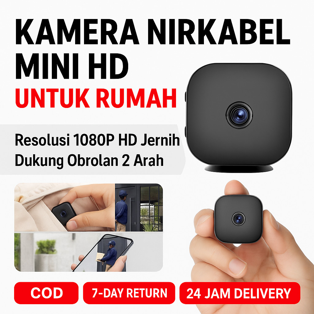 ⭐COD⭐【Ultra Mini】Kamera Nirkabel Hd Rumah Ultra-Kecil/Kamera Hd Pengawasan Rumah Nirkabel Cerdas/Kam