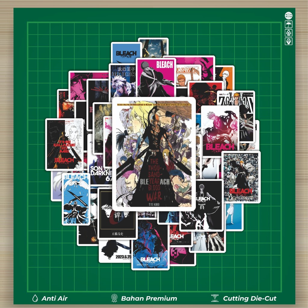

HOT 50 PCS STIKER Stiker Anime Bleach : Thousand Year v3 Stiker Fashion Cars Decal Dingin Kartu Album Custom Vinyl Anti Air- Sticker Aesthetic Buku Journal Koper Casing HP Tablet Laptop Helm Motor Botol Minum