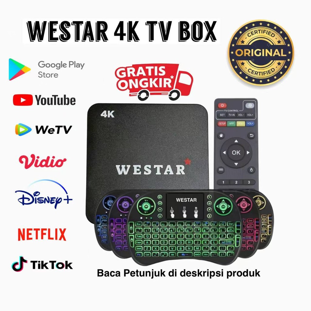 WESTAR Android TV BOX Android OS 2.4G+5G WIFI STB 4K Smart TV Box Unlock Tv Box Netflix Global