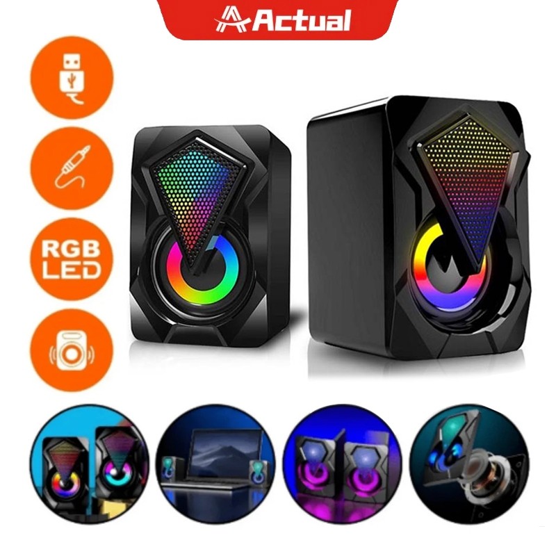 Actual Speaker Gaming RGB Speaker PC Eye  Speaker Komputer PC Speaker HP Speaker PC Speaker USB
