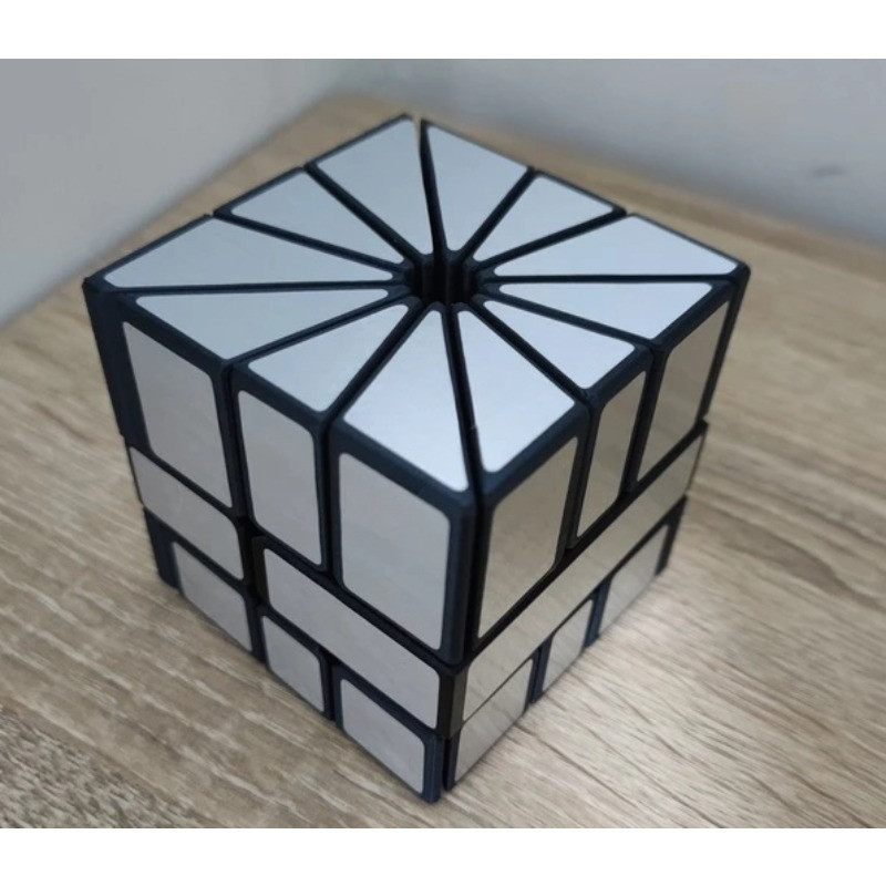 Calvin's Puzzle SQ2 Cube Square-2 Shift Cube Illusion Black Body with Silver-Gold Label (Lee Mod) Ca