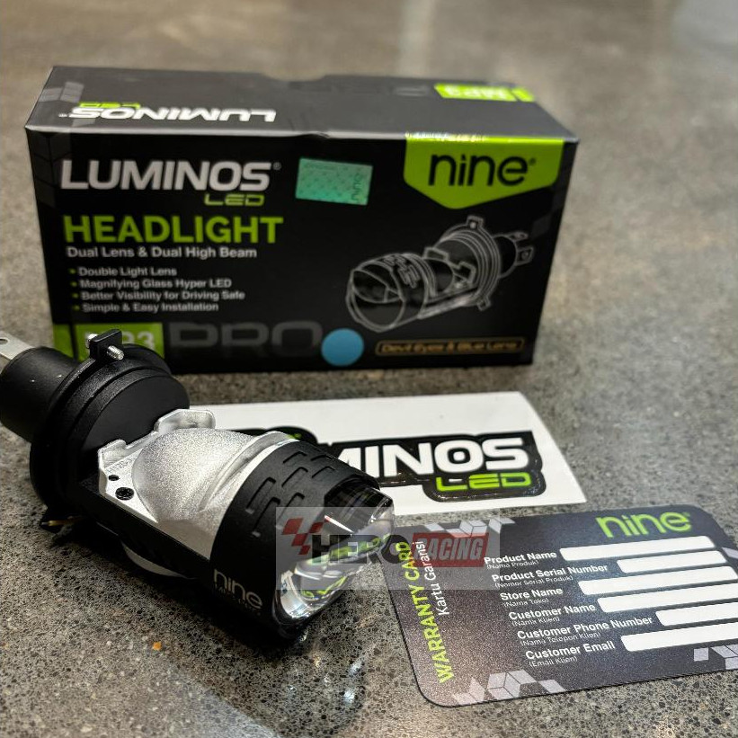 New LAMPU UTAMA H4 MINI PROJECTOR BLUE LENS + DEVIL NINE LUMINOSLED MP3 PRO PROJECTOR LED 50WATT pre